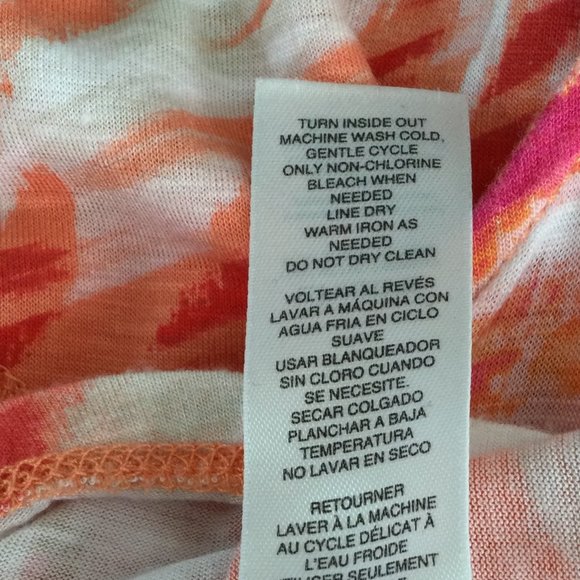 Chico's Pink/Orange Casual V-Neck Top, Size 4 - Picture 6 of 6